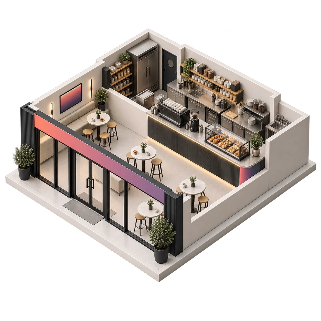 Modelo isométrico de Cafeteria